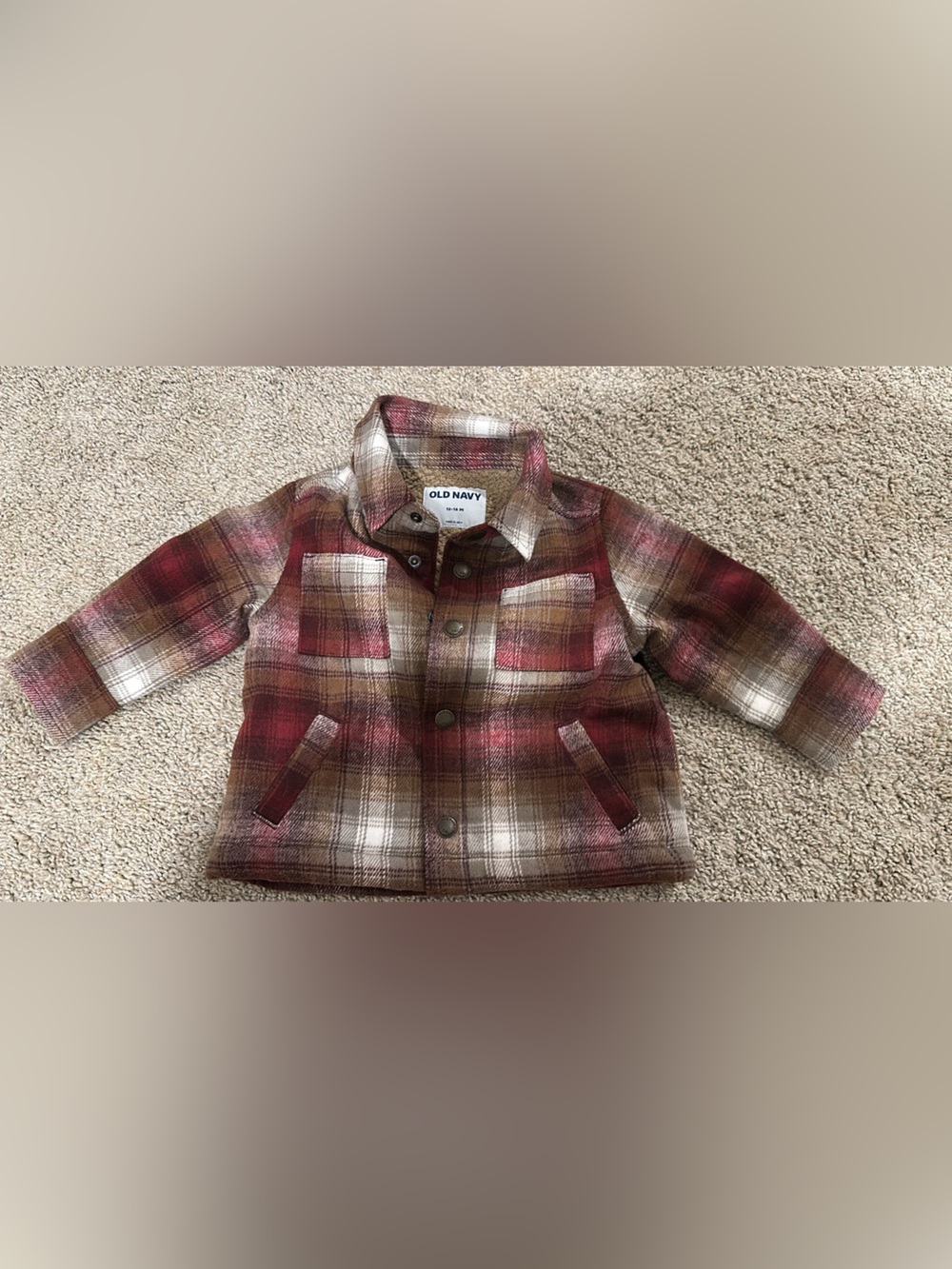 Old Navy baby fleece shacket 12-18 mth